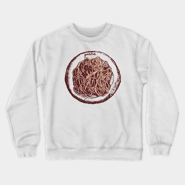 Pasta Spaghetti Lovers Sketch Crewneck Sweatshirt by Cottonbutton